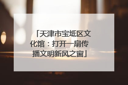 天津市宝坻区文化馆：打开一扇传播文明新风之窗